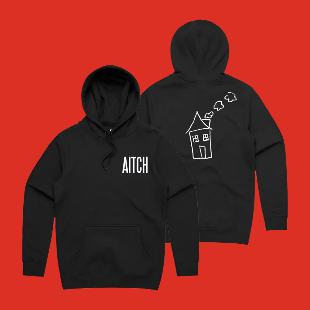 POCKET LOGO BLACK HOODIE