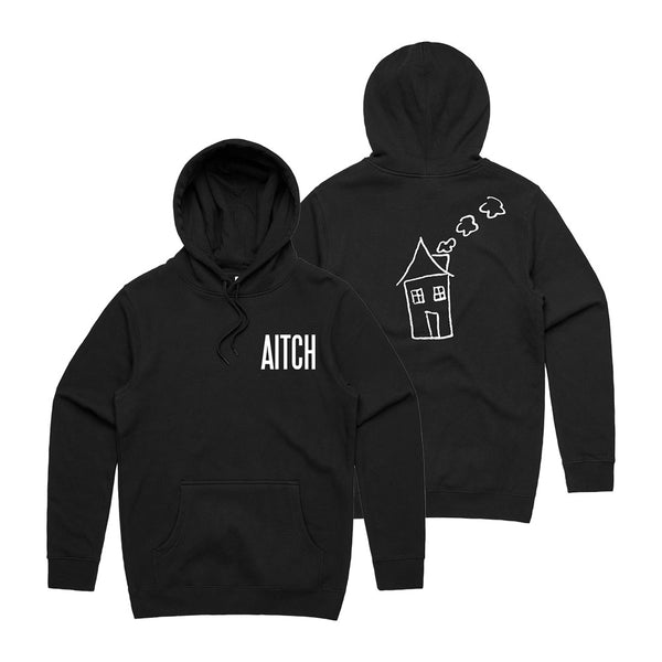 POCKET LOGO BLACK HOODIE